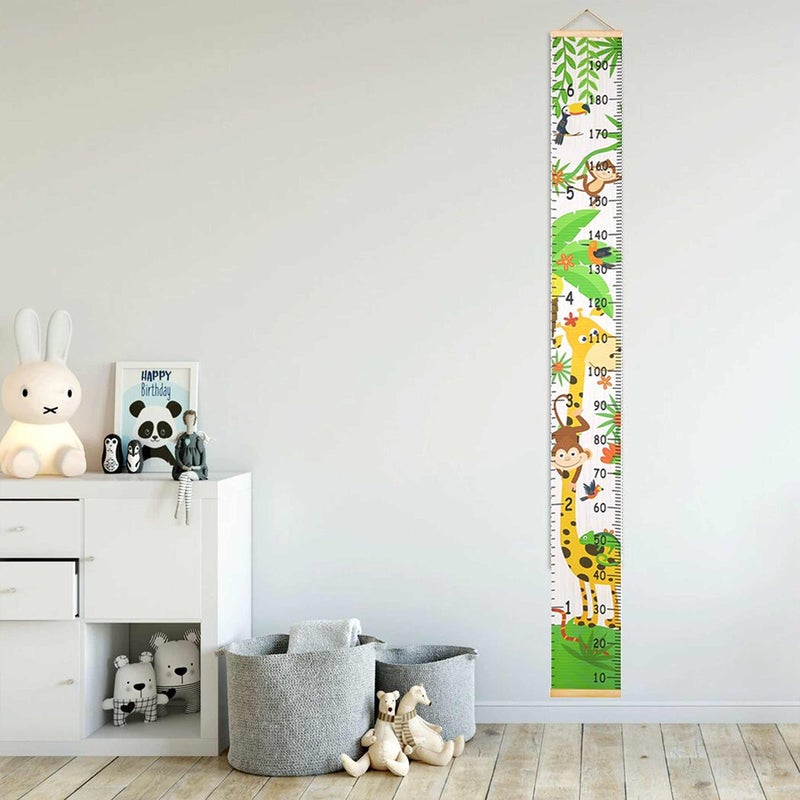LoveNite Baby Growth Chart  Height Wall Chart for Kids  79 x 7.9in Wooden Frame Canvas Measurement Hanging Ruler for Childs Room Decoration (Giraffe) - Image 2